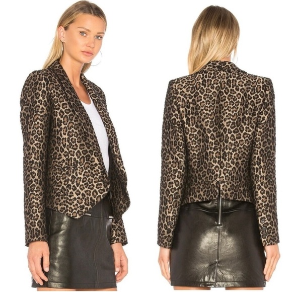 Smythe Anytime Jacquard Blazer in Leopard Print Size 4 - Picture 1 of 8